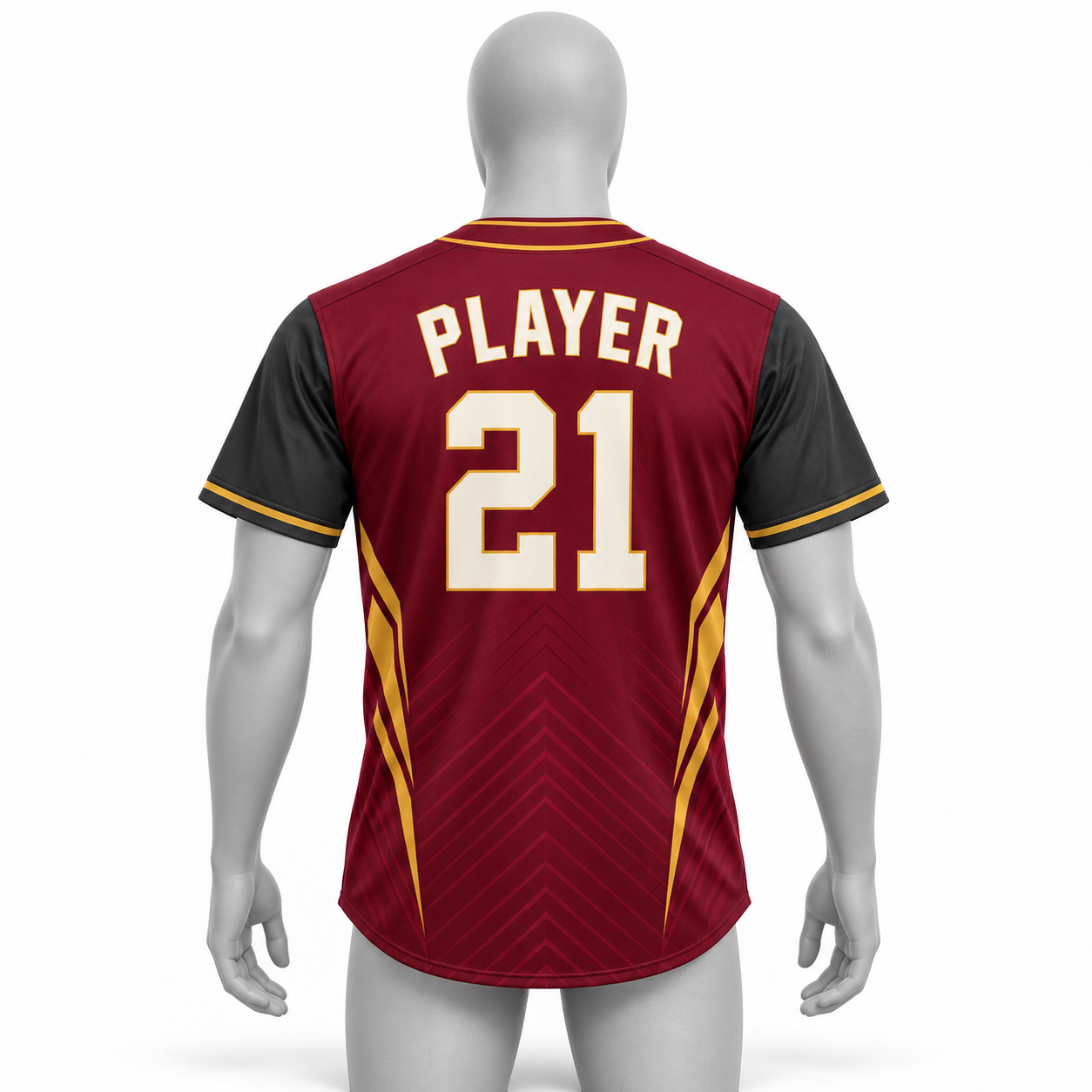 Custom Maroon & Gold Sublimated Two-Button Baseball Jersey – Chaudhary Barlo image 5