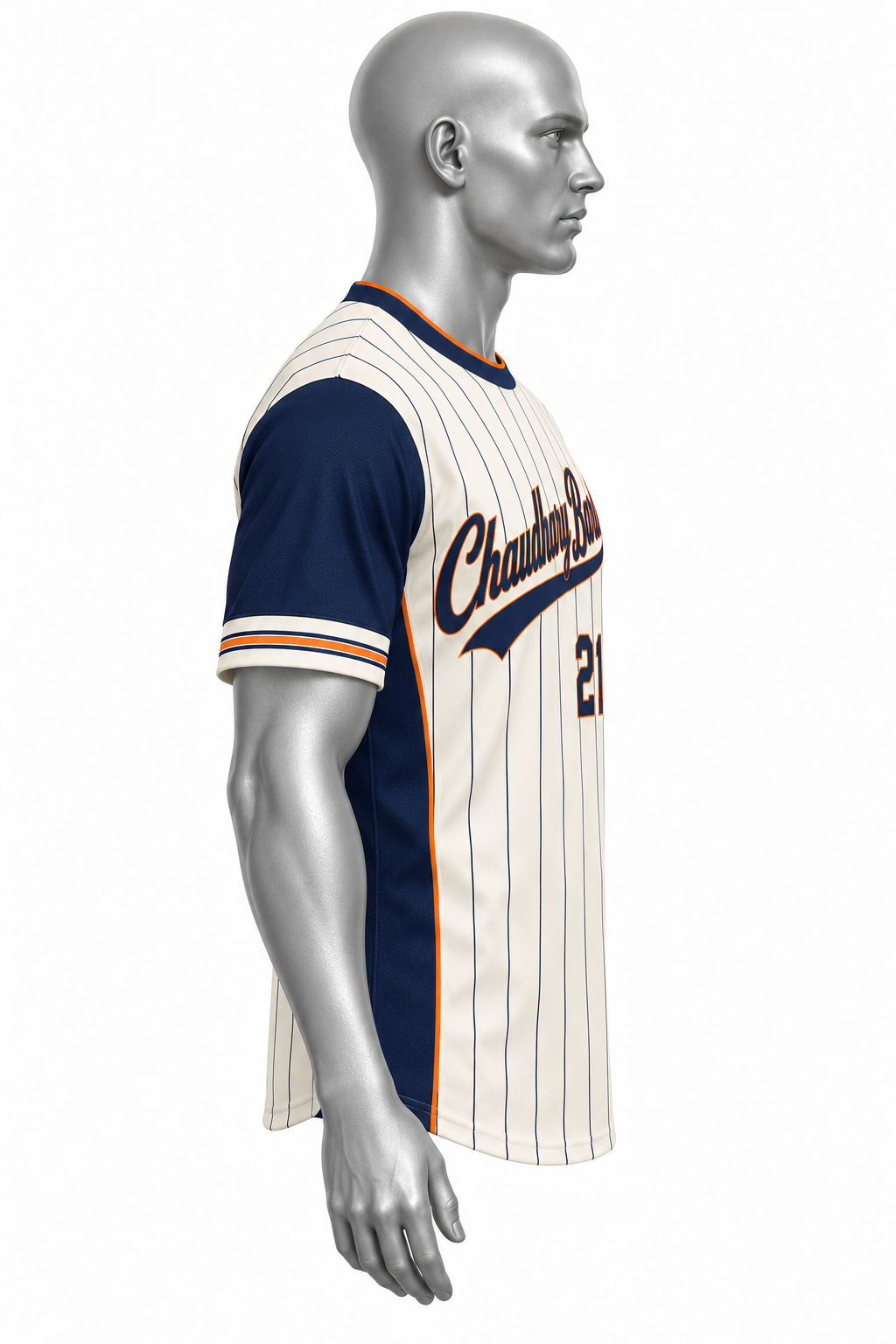 Custom Cream & Navy Pinstripe Sublimated Baseball Jersey – Chaudhary Barlo
