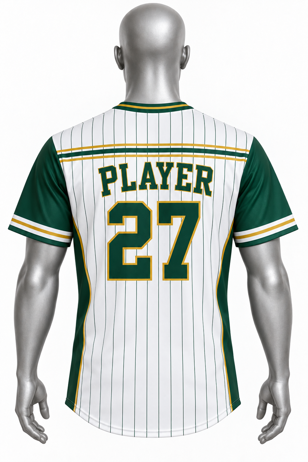 Custom White & Green V-Neck Sublimated Baseball Jersey – Chaudhary Barlo image 6