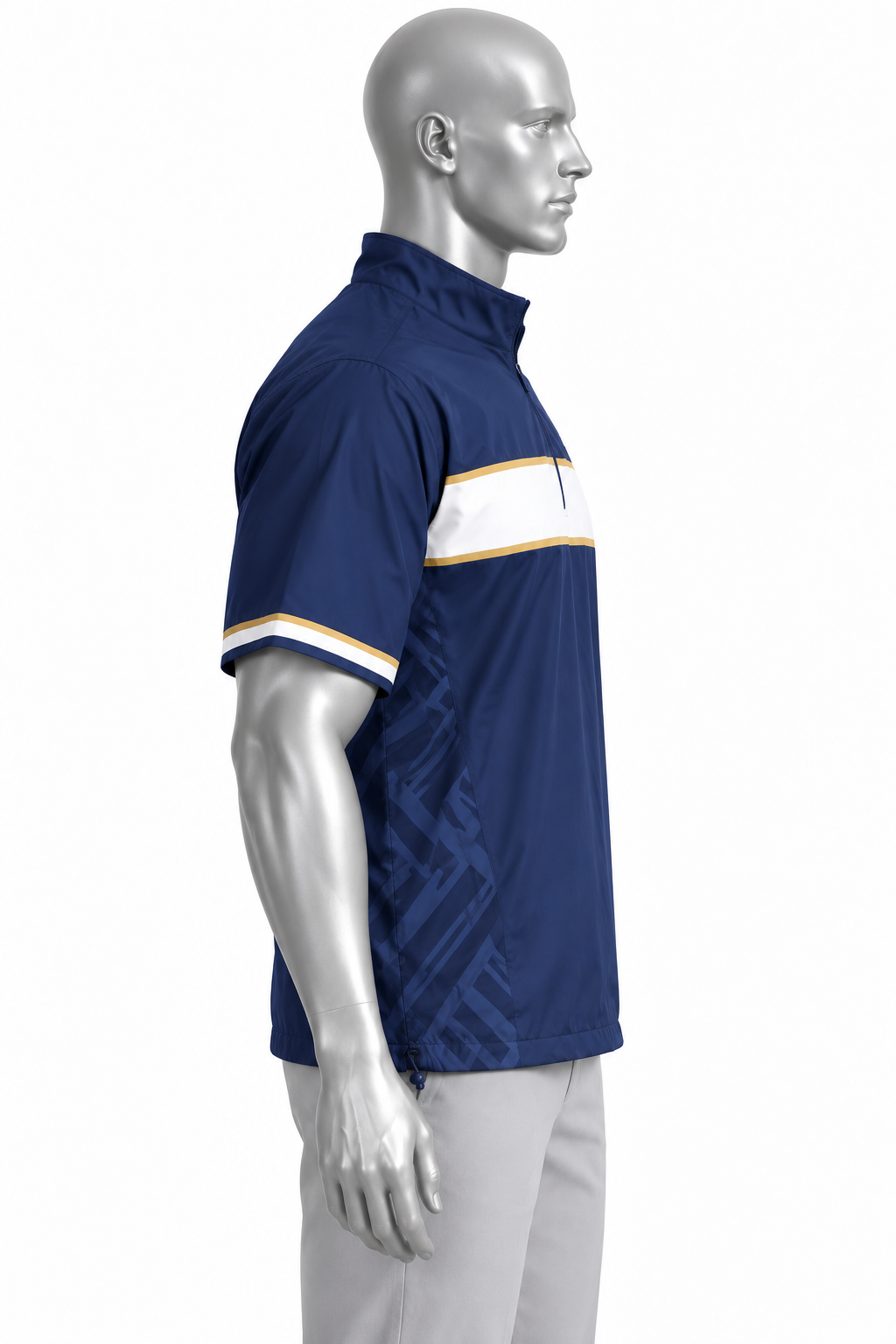 Navy White & Gold Sublimated Baseball Coach Pullover – Chaudhary Barlo image 3