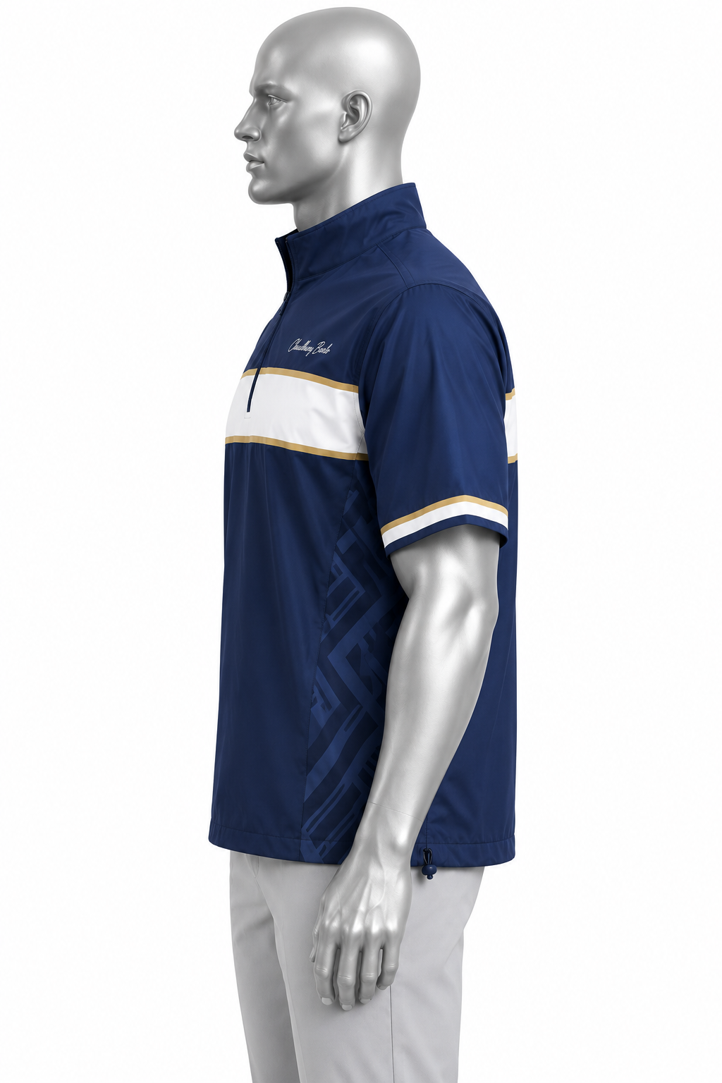 Navy White & Gold Sublimated Baseball Coach Pullover – Chaudhary Barlo image 4