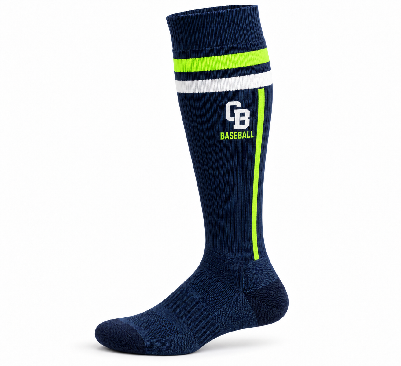Custom Navy & Lime Knee-High Baseball Socks – Chaudhary Barlo image 6