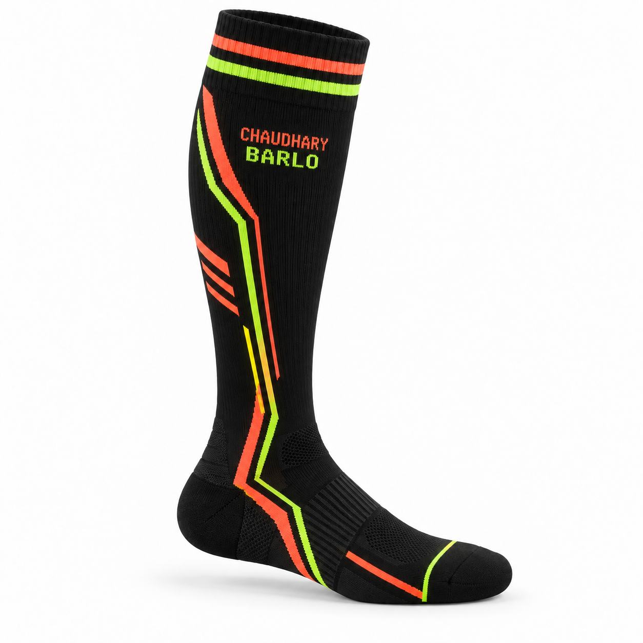 Custom Black & Neon Knee-High Baseball Socks – Chaudhary Barl image 3