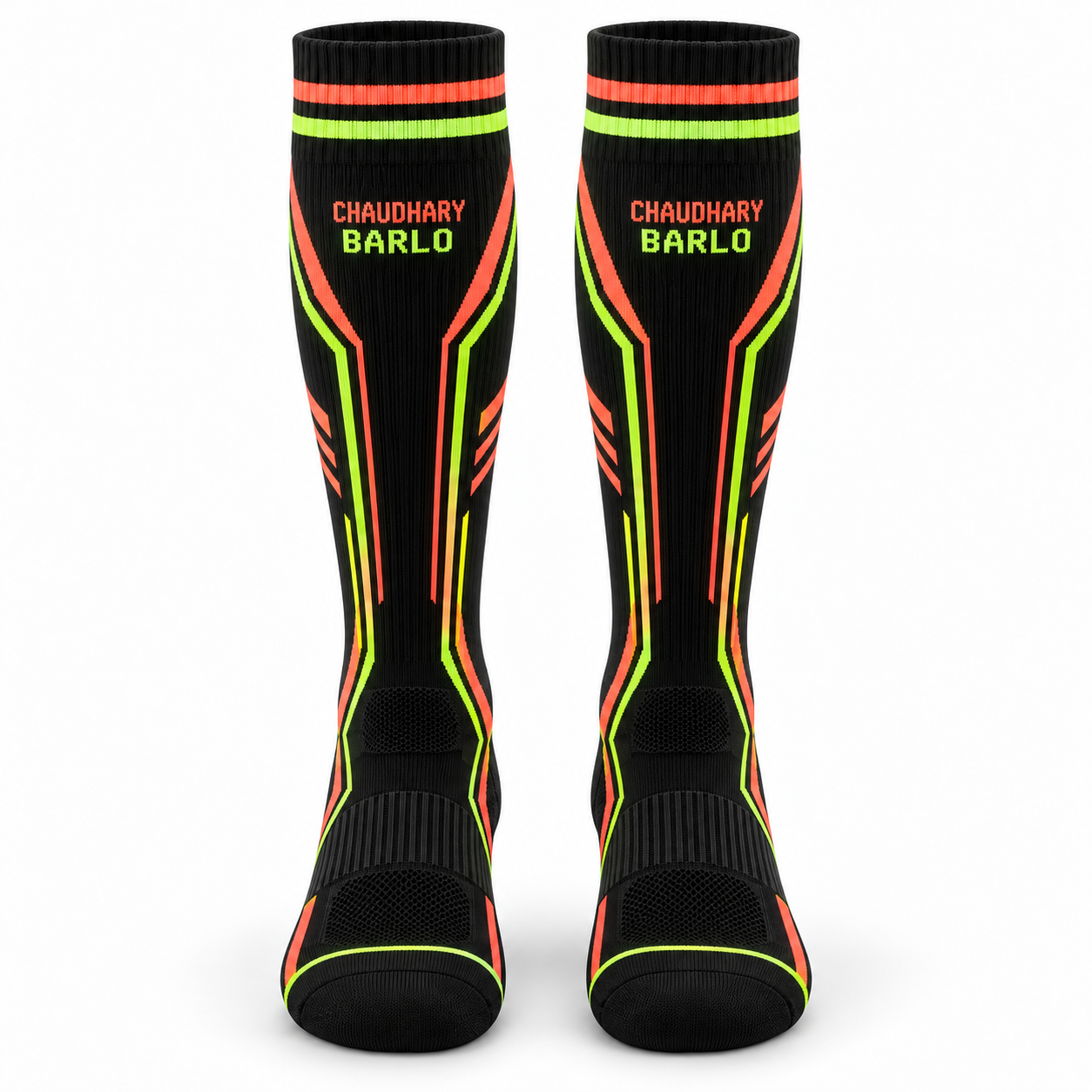 Custom Black & Neon Knee-High Baseball Socks – Chaudhary Barl image 6