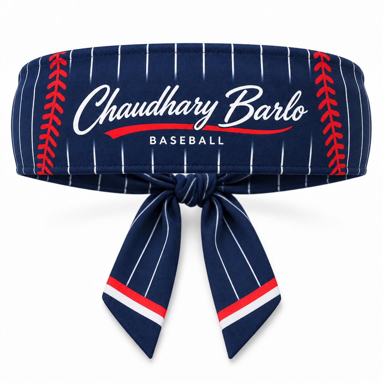 Custom Navy Pinstripe Baseball Tie Headband – Chaudhary Barlo image 6