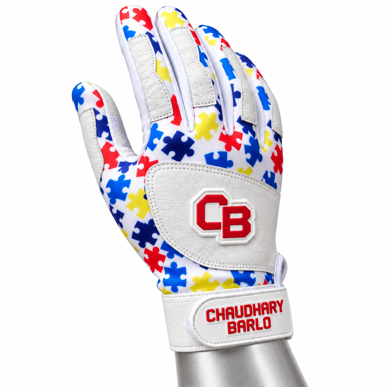 Custom Puzzle Print Leather Baseball Batting Gloves – Chaudhary Barlo image 5