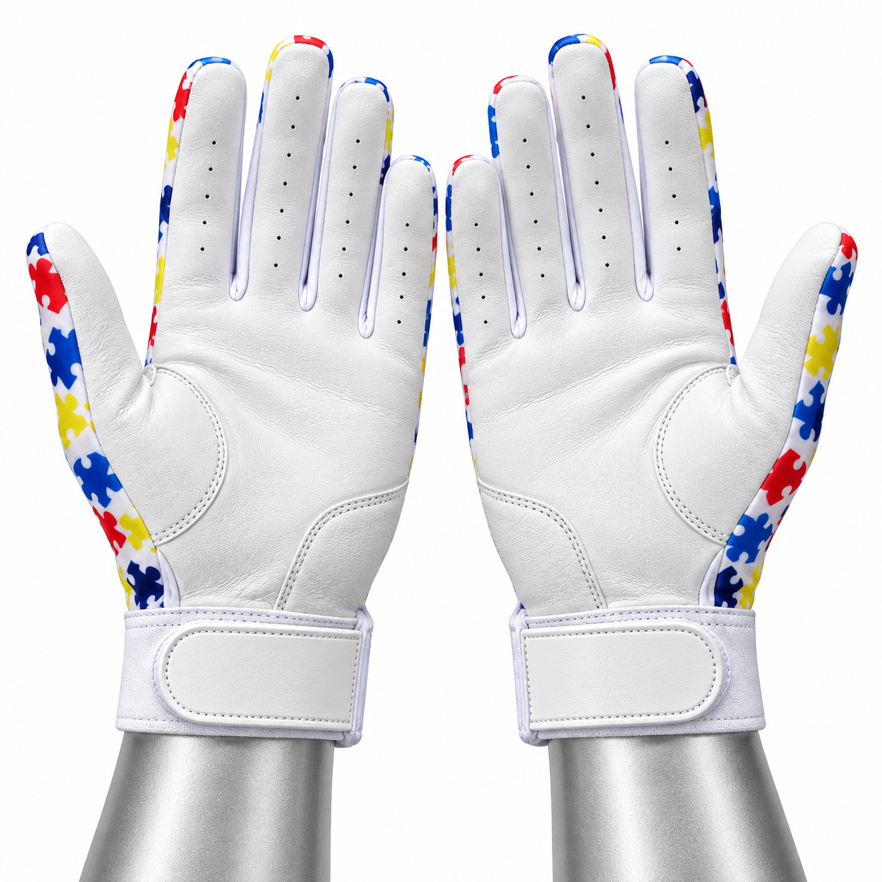 Custom Puzzle Print Leather Baseball Batting Gloves – Chaudhary Barlo image 6