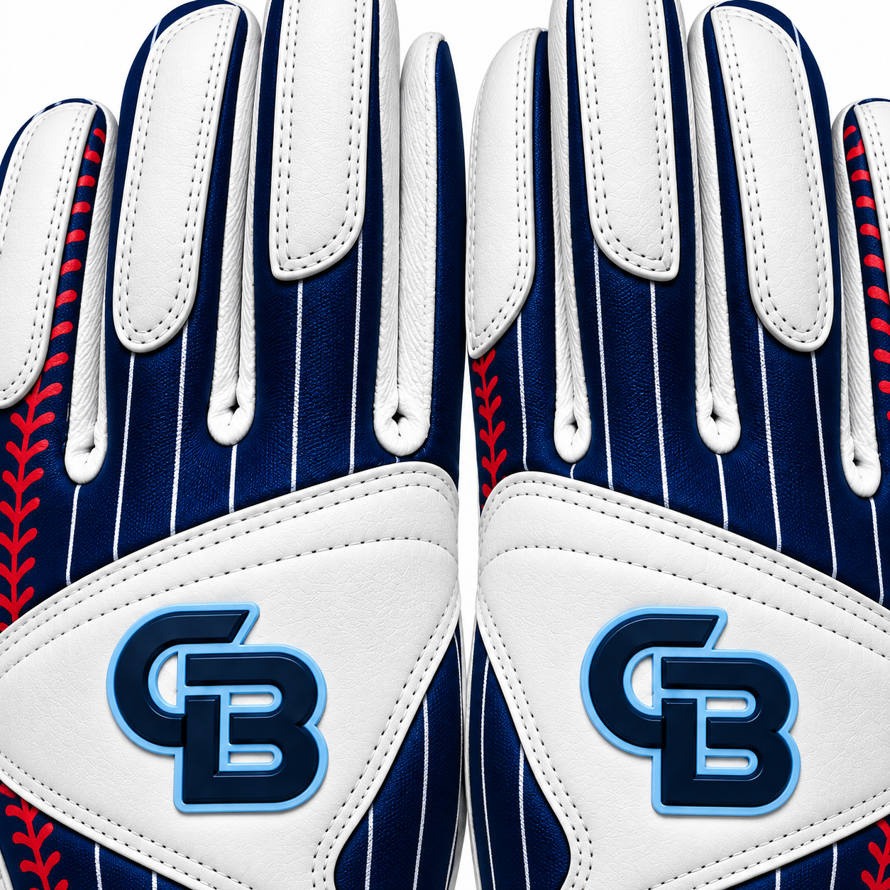 Custom Navy Pinstripe Leather Baseball Batting Gloves – Chaudhary Barlo