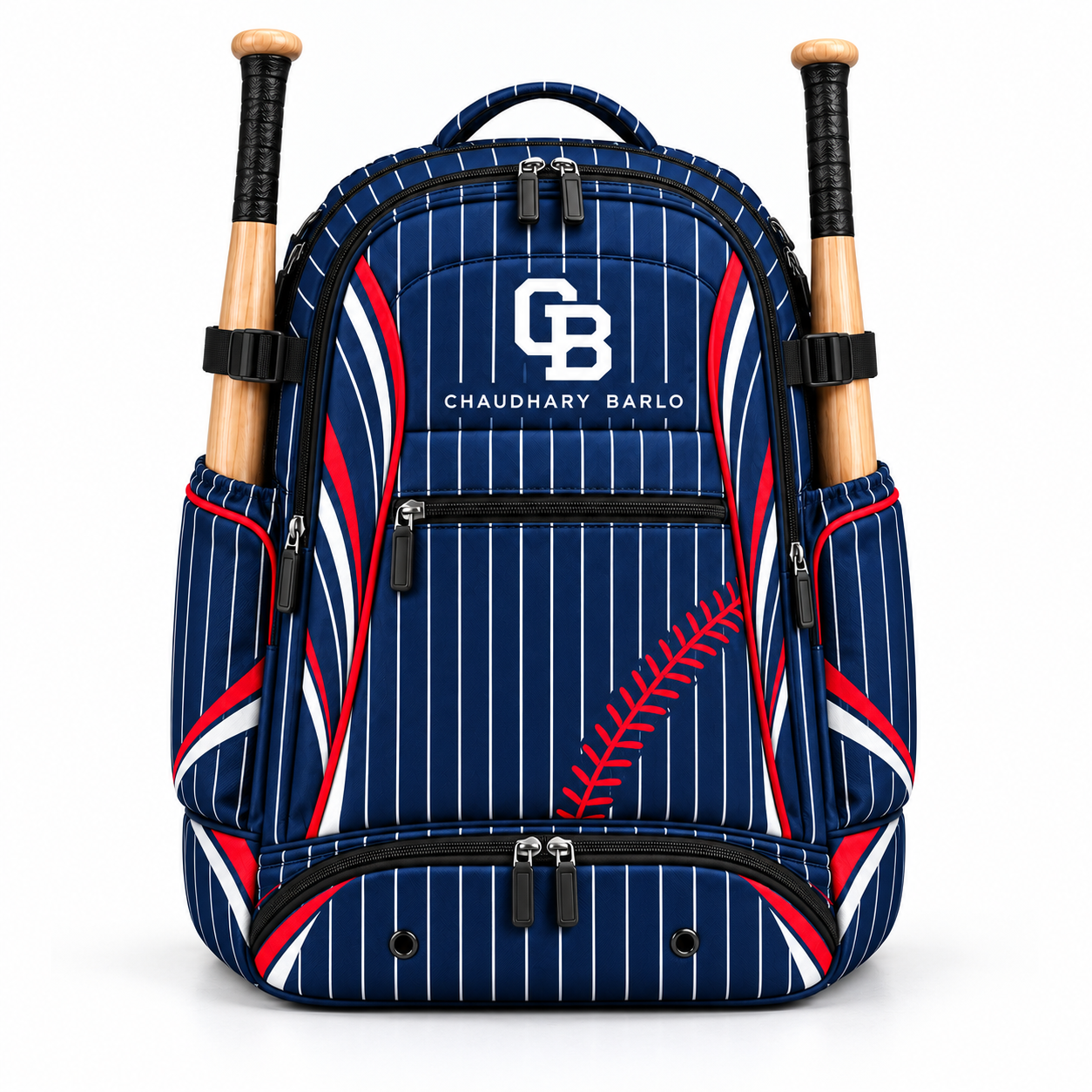 Custom Sublimated Baseball Backpack – Navy Pinstripe | Chaudhary Barlo