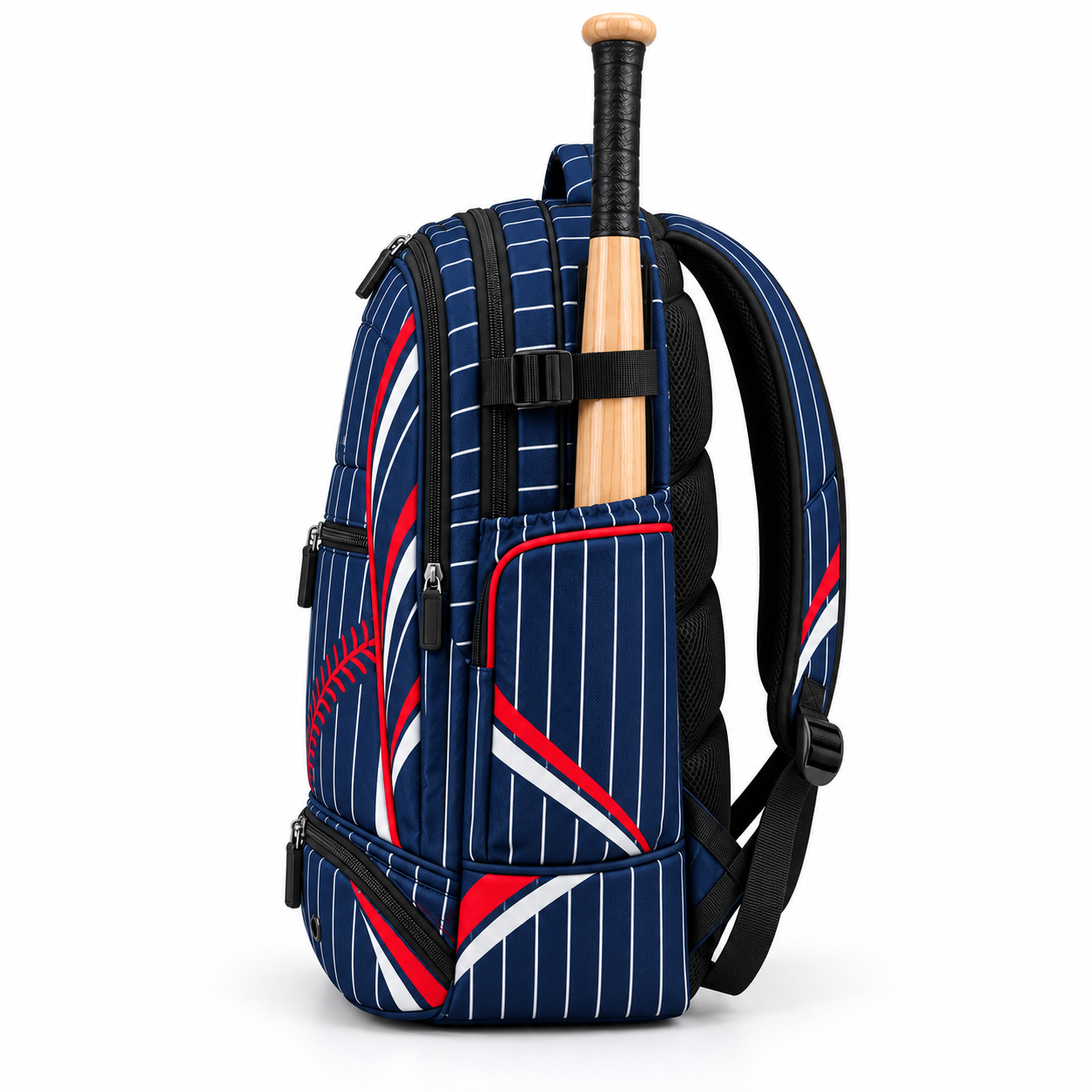 Custom Sublimated Baseball Backpack – Navy Pinstripe | Chaudhary Barlo image 4