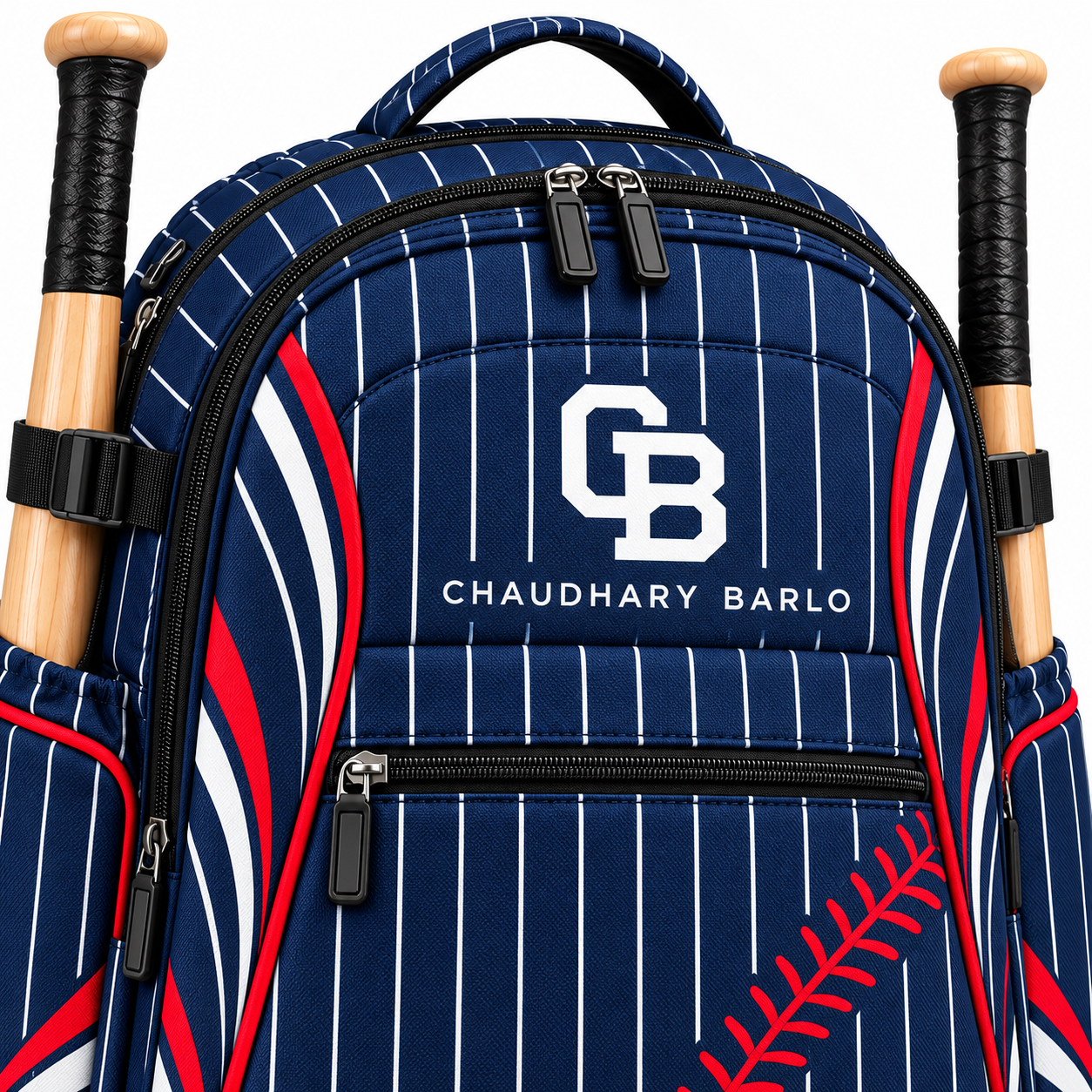 Custom Sublimated Baseball Backpack – Navy Pinstripe | Chaudhary Barlo image 5